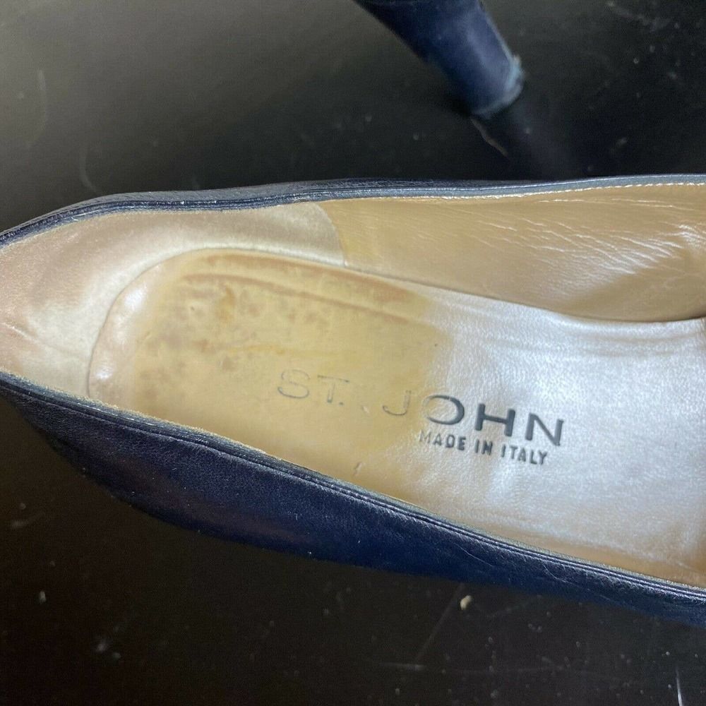 St. John Italy Vintage Cap Toe Pointed Toe Slip On Heels 6.5B - Picture 7 of 8